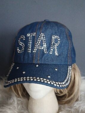 Denim Rhinestone Hat